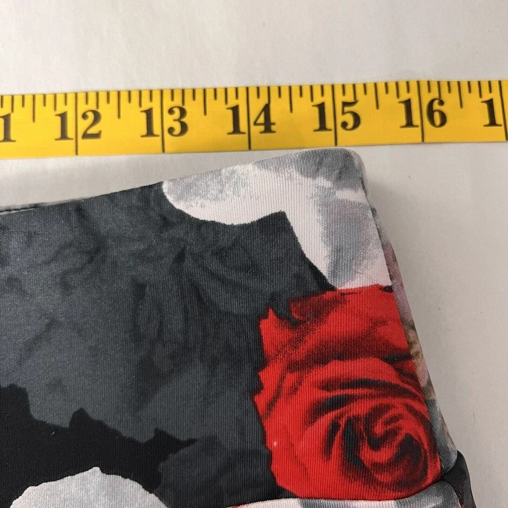 Catherine Malandrino Pencil Skirt Womens Large Black Floral High Waist Pull On